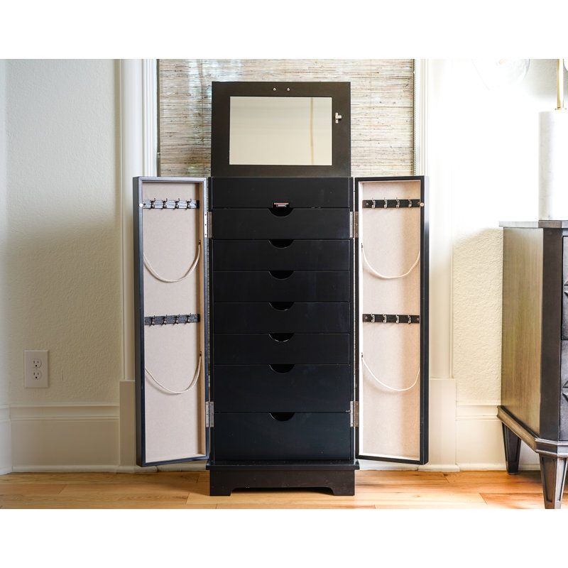 Red Barrel Studio® Harwant Jewelry Armoire with Mirror